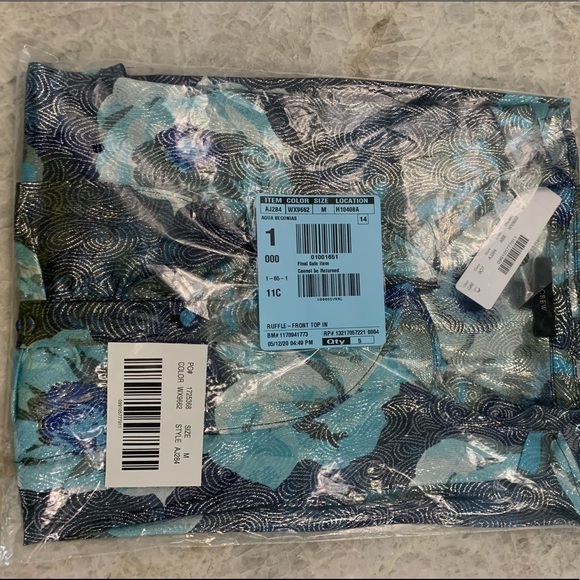 J crew Ruffle-front top in floral-print jacquard - Picture 2 of 9